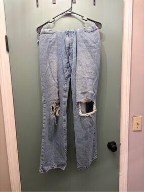 Levi's Light Blue Straight Leg Distressed Jeans